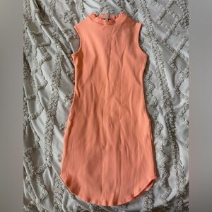Fashion Nova Asymmetrical Sleeveless Peach Dress